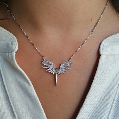 Phoenix Necklace – Sterling Silver with Zircon - AWAD SILVER JEWELLERY TRADING LLC