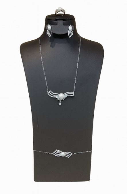 طقم زهرة اللؤلؤ – Pearl Blossom Set - AWAD SILVER JEWELLERY TRADING LLC