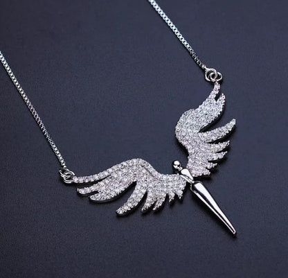Phoenix Necklace – Sterling Silver with Zircon - AWAD SILVER JEWELLERY TRADING LLC