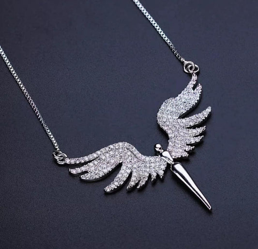 Phoenix Necklace – Sterling Silver with Zircon - AWAD SILVER JEWELLERY TRADING LLC