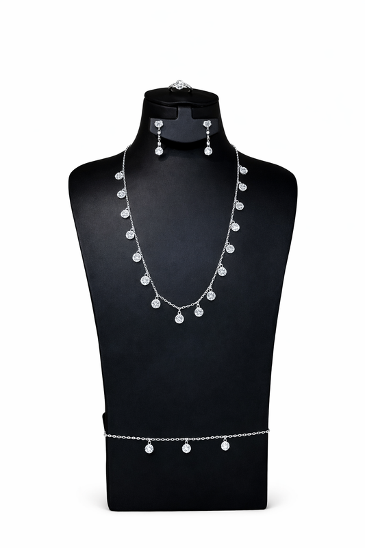Classic Round Diamond Jewelry Set – Timeless Elegance - AWAD SILVER JEWELLERY TRADING LLC