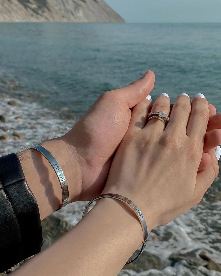 Silver Bracelets with Custom Engraving - AWAD SILVER JEWELLERY TRADING LLC