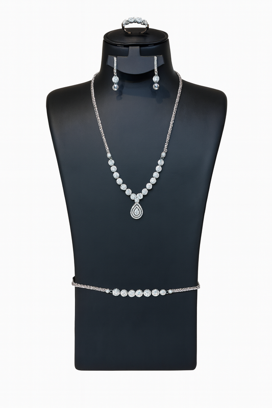 طقم بريق الورد – Rose Shine Set - AWAD SILVER JEWELLERY TRADING LLC