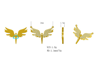 Phoenix Necklace – Sterling Silver with Zircon - AWAD SILVER JEWELLERY TRADING LLC