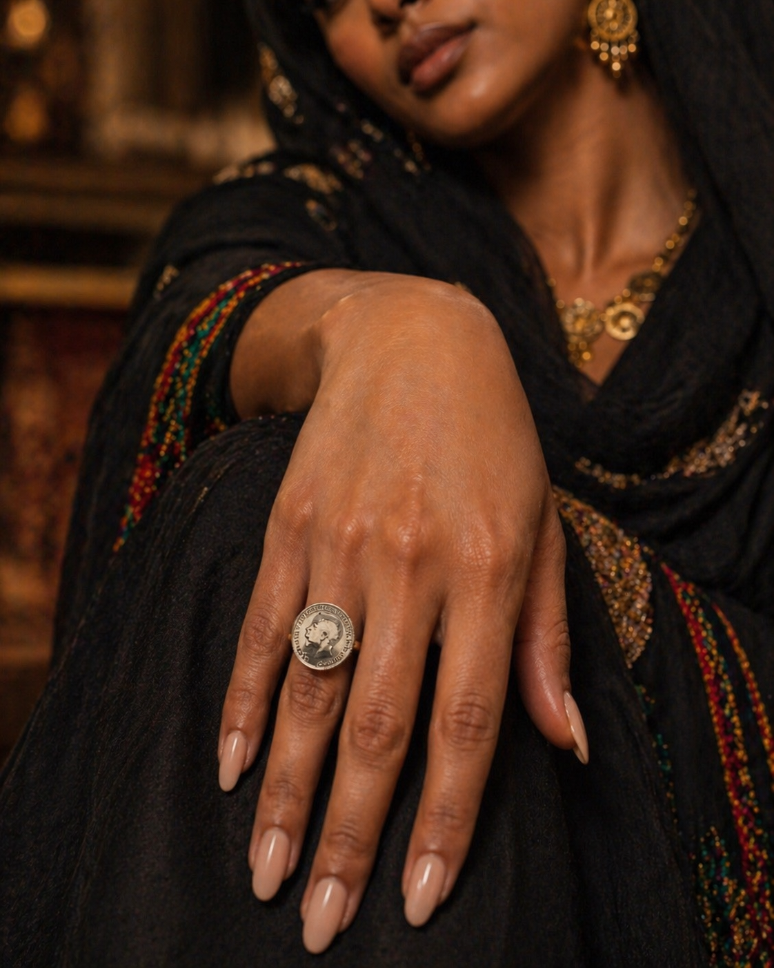 pound ring - AWAD SILVER JEWELLERY TRADING LLC