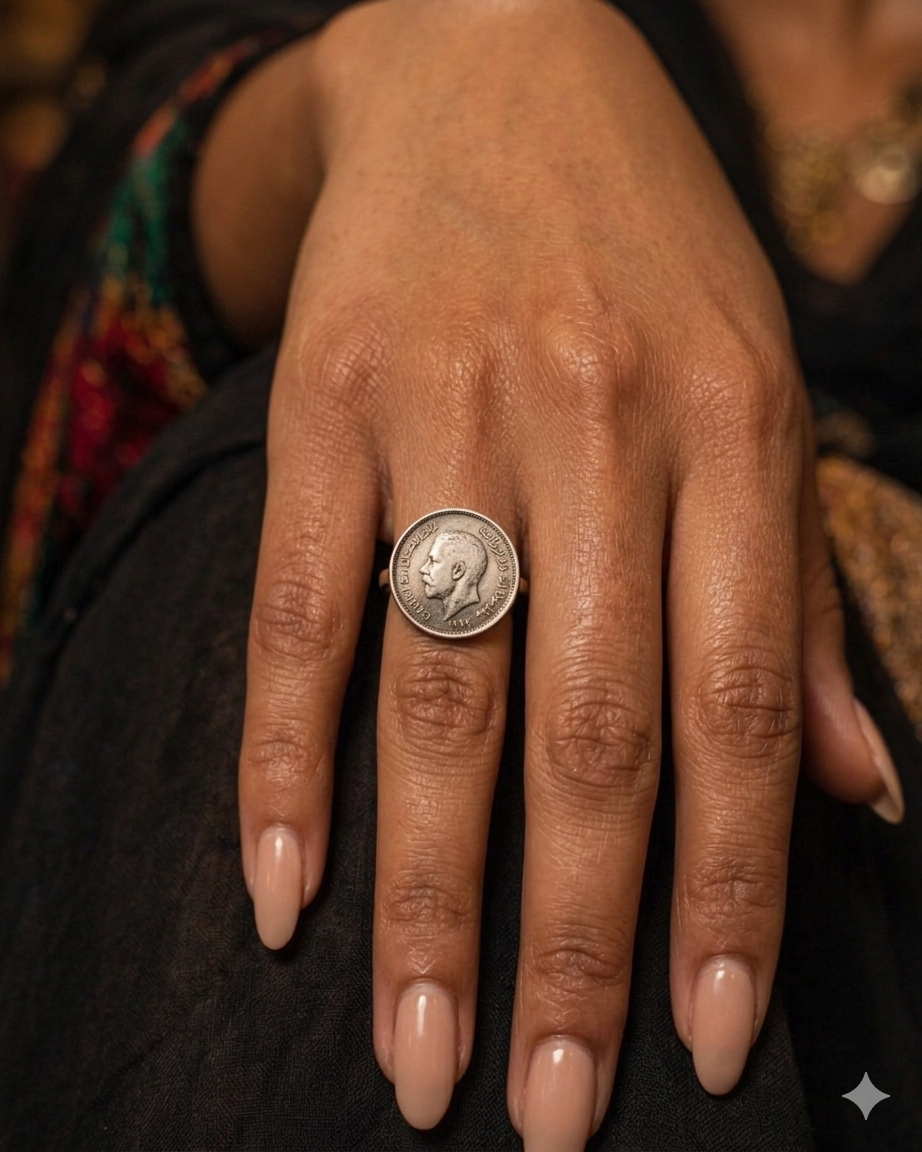 pound ring - AWAD SILVER JEWELLERY TRADING LLC